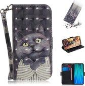 Voor Xiaomi Redmi Note 8 Pro 3D Gekleurde Tekening Horizontale Flip Lederen Case met Houder & Kaartsleuf & Portemonnee & Lanyard (Embrace Cat)