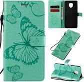 Voor Xiaomi Redmi Note 9 Pro 3D Vlinders Embossing Patroon Horizontale Flip Leren Case met Houder & Kaartsleuf & Portemonnee (Groen)