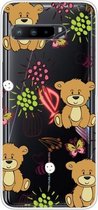 Voor Asus ROG Phone 3 ZS661KS schokbestendig geverfd transparant TPU beschermhoes (kleine bruine beer)