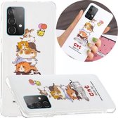Voor Samsung Galaxy A52 5G Lichtgevende TPU mobiele telefoon beschermhoes (katten)
