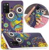 Voor Samsung Galaxy A02s (EU-versie) Lichtgevende TPU beschermhoes voor mobiele telefoon (Blue Owl)