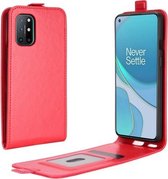 Voor OnePlus 8T R64 Texture enkele verticale flip lederen beschermhoes met kaartsleuven en fotolijst (rood)