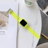 Candy Color transparante TPU horlogeband voor Apple Watch Series 6 & SE & 5 & 4 40 mm (geel groen)