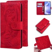 Voor Xiaomi Redmi K30 Tiger Embossing Pattern Horizontale Flip lederen tas met houder & kaartsleuven & portemonnee (rood)