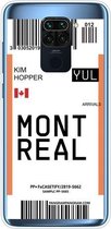 Voor Xiaomi Redmi Note 9 Boarding Card Series Pattern TPU beschermhoes (Montreal)