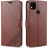 Voor Geschikt voor Xiaomi Redmi 9C AZNS Schapenvacht Textuur Horizontale Flip Leren Case met Houder & Kaartsleuven & Portemonnee (Bruin)