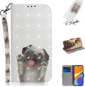 Voor Xiaomi Redmi 9C 3D Gekleurde Tekening Horizontale Flip Leren Case met Houder & Kaartsleuven & Portemonnee & Lanyard (Pug)