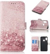 Gekleurde tekening Marmerpatroon Horizontale flip PU lederen hoes met houder & kaartsleuven & portemonnee voor Xiaomi Redmi 6 Pro / Mi A2 Lite (Rose Gold)