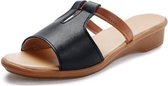 Platte bodem eenvoudige en comfortabele casual sandalen voor dames (kleur: zwart maat: 33)