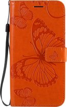 Motorola Moto G8 Power Hoesje - Mobigear - Butterfly Serie - Kunstlederen Bookcase - Oranje - Hoesje Geschikt Voor Motorola Moto G8 Power