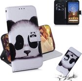 Schilderen Patroon Gekleurde Tekening Horizontale Leren Flip Case met Houder & Kaartsleuven & Portemonnee voor Google Pixel 3a (Panda)