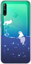 Voor Huawei P40 Lite E gekleurd tekeningpatroon zeer transparant TPU beschermhoes (zegel)