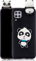 Voor Huawei P40 Lite schokbestendig 3D liggend Cartoon TPU beschermhoes (Panda met blauwe strik)