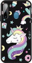 Voor Galaxy A21 Pattern Printing Embossment TPU Mobile Case (Candy Unicorn)