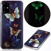 Voor Samsung Galaxy S20 + lichtgevende TPU zachte beschermhoes (dubbele vlinders)