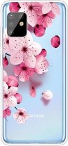 Voor Samsung Galaxy A81 / Note 10 Lite Gekleurd tekeningpatroon Zeer transparant TPU beschermhoes (kersenbloesems)