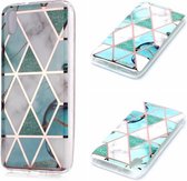 Voor Geschikt voor Xiaomi Redmi 7A Plating Marble Pattern Soft TPU beschermhoes (groen wit)