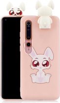 Voor Xiaomi Mi 10 Cartoon schokbestendige TPU beschermhoes met houder (Big Eared Rabbit)