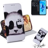 Schilderen Patroon Gekleurde Tekening Horizontale Leren Flip Case met Houder & Kaartsleuven & Portemonnee voor Huawei P20 Lite 2019 / Nova 5i (Panda)