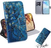 Voor Galaxy S20 Ultra gecombineerd patroon magnetische attractie horizontale flip lederen tas, ondersteuning houder & kaartsleuf & portemonnee (abrikozenbloesem)