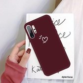 Voor Galaxy Note 10 Pro Three Dots Love-heart Pattern Colorful Frosted TPU telefoon beschermhoes (wijnrood)