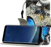 Voor Galaxy S8 Gekleurde tekening Horizontale flip lederen tas met houder & kaartsleuf & portemonnee (een vlinder)
