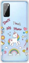 Voor Galaxy A41 schokbestendig geverfd transparant TPU beschermhoes (eenhoorn)