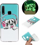 Voor Galaxy A70e Luminous TPU mobiele telefoon beschermhoes (headset hond)