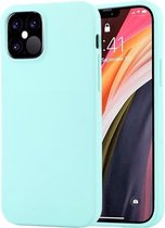 Voor iPhone 12 Pro Max GOOSPERY SOFT FEELING Vloeibare TPU schokbestendige zachte hoes (mintgroen)