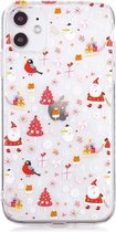 Voor iPhone 11 Christmas Pattern TPU beschermhoes (Snowman Bird)