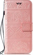 Mobigear Elephant Bookcase Hoesje - Geschikt voor iPhone 11 Pro Max - Roségoud