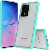 Samsung Galaxy S20 Ultra Hoesje - Mobigear - Crystal Serie - Hard Kunststof Backcover - Transparant / Turquoise - Hoesje Geschikt Voor Samsung Galaxy S20 Ultra