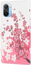 Xiaomi Poco F3 / Mi 11i Hoesje Portemonnee Book Case Bloesem Print