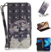 Voor Motorola Moto G8 Power Lite 3D Geschilderd Patroon Magnetische Aantrekkelijkheid Horizontale Flip Leren Case met Houder & Kaartsleuf & Portemonnee & Lanyard (Embrace Cat)