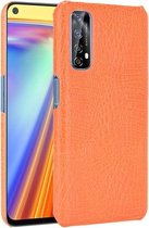 Voor OPPO Realme 7 / Narzo 20 Pro schokbestendige krokodiltextuur pc + PU-hoes (oranje)