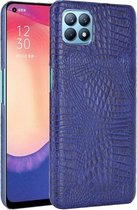 Voor OPPO Reno4 SE schokbestendige krokodiltextuur pc + PU-hoes (blauw)