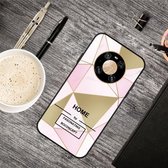 Voor Huawei Mate 40 Pro + Frosted Fashion Marble Shockproof TPU beschermhoes (gouden driehoek)