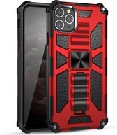 Voor iPhone 11 Pro Armor schokbestendig TPU + pc magnetische beschermhoes met houder (rood)