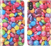 Voor iPhone XS Max 3D-schilderij Gekleurd tekeningpatroon Horizontaal Flip TPU + PU-lederen hoes met houder & kaartsleuven & portemonnee & lanyard (gekleurd suiker)