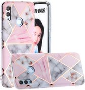 Voor Huawei Honor 10 Lite Hot Stamping Geometrische Marmer IMD Craft TPU Beschermhoes (Ruit)