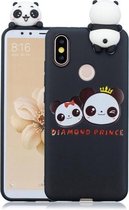 Voor Huawei Y6 (2019) schokbestendige cartoon TPU beschermhoes (twee panda's)