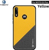 Voor Motorola Moto E6 Plus PINWUYO Rong-serie schokbestendige pc + TPU + beschermhoes van chemische vezeldoek (geel)