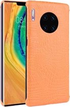 Voor Huawei Mate 30 Pro schokbestendige krokodiltextuur pc + PU-hoes (oranje)
