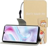 Voor Xiaomi Note 10 Pro Gekleurde tekening Horizontale flip lederen tas met houder & kaartsleuf & portemonnee (Shiba Inu)