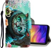 Voor Xiaomi Redmi Note 7 3D Gekleurde Tekening Horizontale Flip PU Lederen Case met Houder & Kaartsleuven & Portemonnee (Groene Ogen)