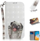 Voor Huawei P40 Pro 3D Schilderen Horizontale Flip Leren Case met Houder & Kaartsleuf & Portemonnee & Lanyard (Mopshond)