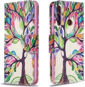 Voor Huawei P40 Lite E / Y7P Gekleurde Tekening Patroon Horizontale Flip Leren Case met Houder & Kaartsleuven & Portemonnee (Life Tree)