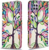 Voor Huawei P40 Lite Gekleurde Tekening Patroon Horizontale Flip Leren Case met Houder & Kaartsleuven & Portemonnee (Life Tree)