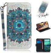 Voor Nokia 1.3 3D Gekleurde Tekening Horizontale Flip Lederen Case met Houder & Card Slot & Portemonnee & Lanyard (Pauw Krans)