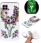Voor Huawei P40 Lite Luminous TPU mobiele telefoon beschermhoes (Flower Deer)